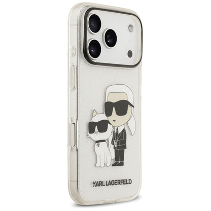 Hülle für Apple iPhone 18 Pro Max / 17 Pro Max, Karl Lagerfeld, IML Glitter Karl and Choupette NFT, transparent