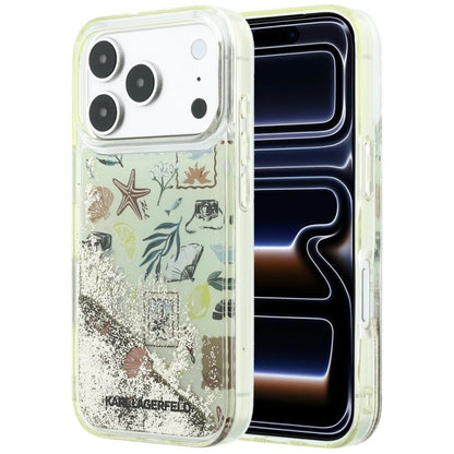 Hülle für Apple iPhone 18 Pro Max / 17 Pro Max, Karl Lagerfeld, Liquid Glitter Beach and Sand, Beige