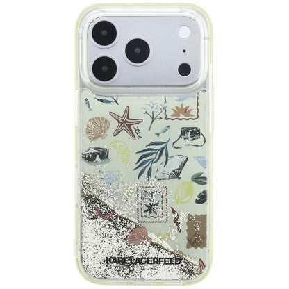 Hülle für Apple iPhone 18 Pro Max / 17 Pro Max, Karl Lagerfeld, Liquid Glitter Beach and Sand, Beige