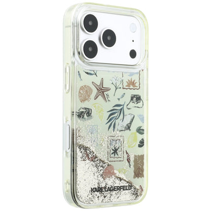 Hülle für Apple iPhone 18 Pro Max / 17 Pro Max, Karl Lagerfeld, Liquid Glitter Beach and Sand, Beige