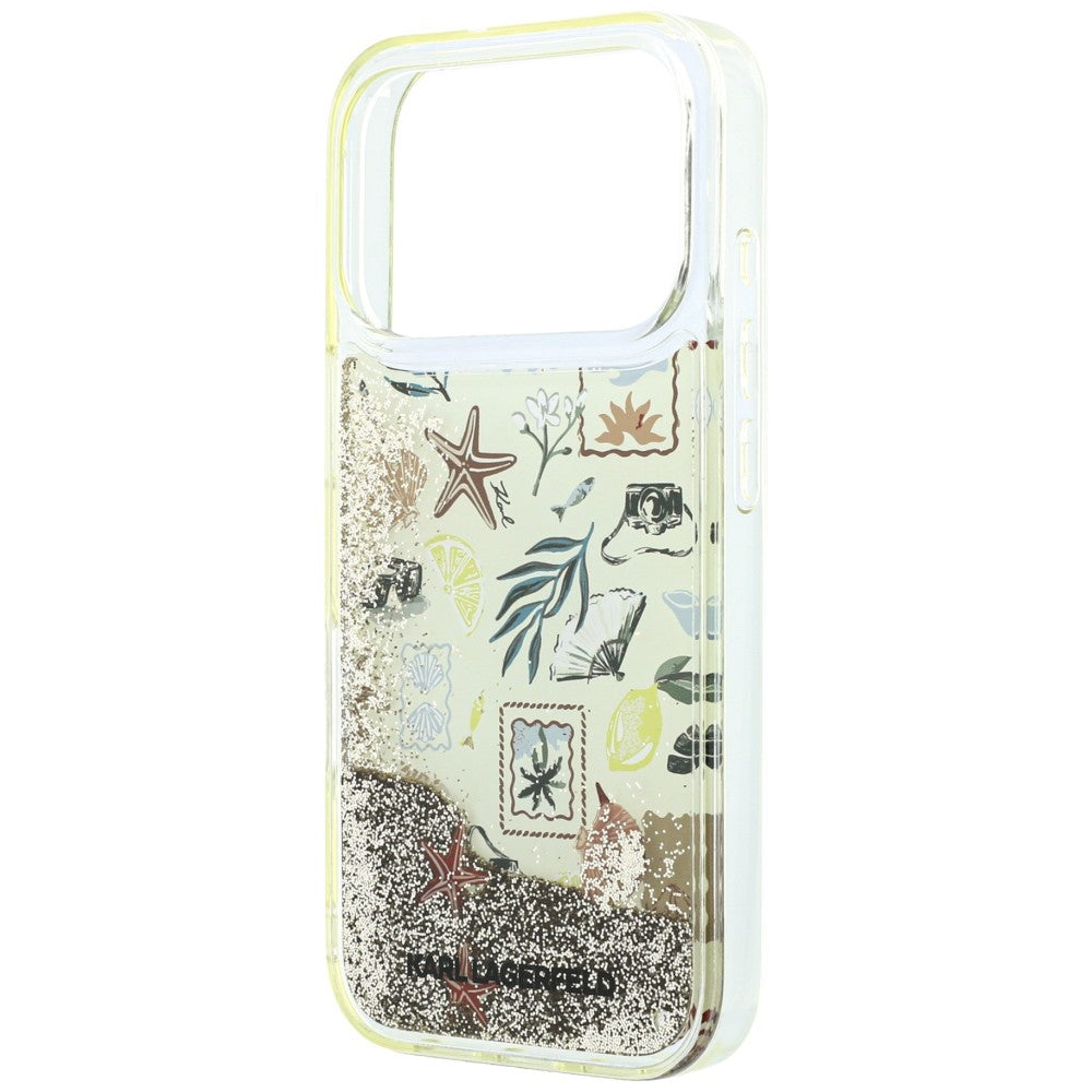 Hülle für Apple iPhone 18 Pro Max / 17 Pro Max, Karl Lagerfeld, Liquid Glitter Beach and Sand, Beige