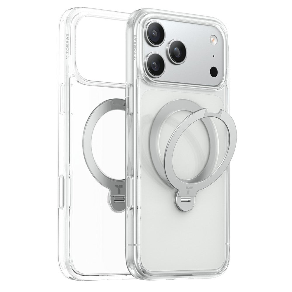 MagSafe-Hülle für Apple iPhone 18 Pro Max / 17 Pro Max, Torras, Ostand Spin, Transparent