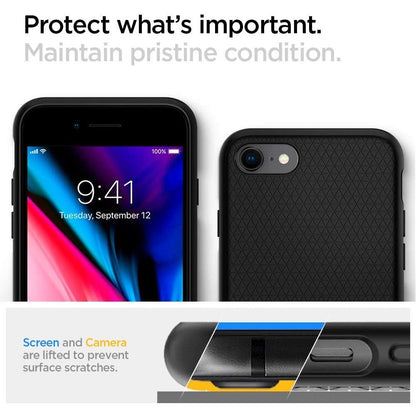 Hülle für Apple iPhone SE (2022) / SE (2020) / 8 / 7, Spigen, Liquid Air, Schwarz 042CS20511