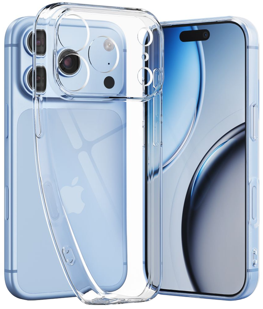 Hülle für Apple iPhone 18 Pro / 17 Pro, Tech-Protect, Flexair mit Displayschutz, Transparent
