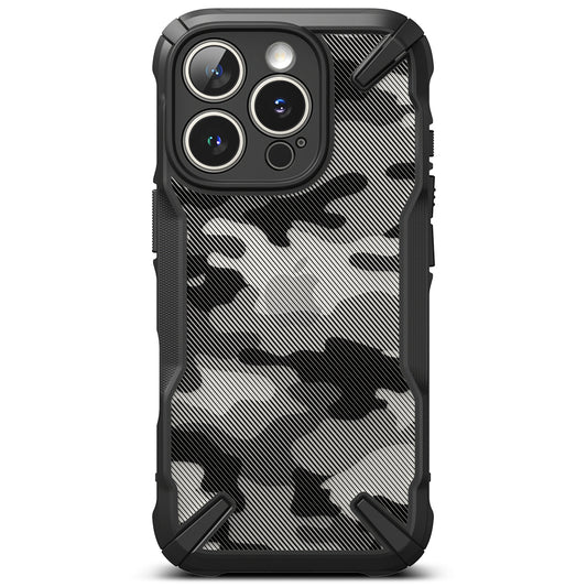 Tasche für Apple iPhone 16 Pro, Ringke, Fusion X Camo, Schwarz 