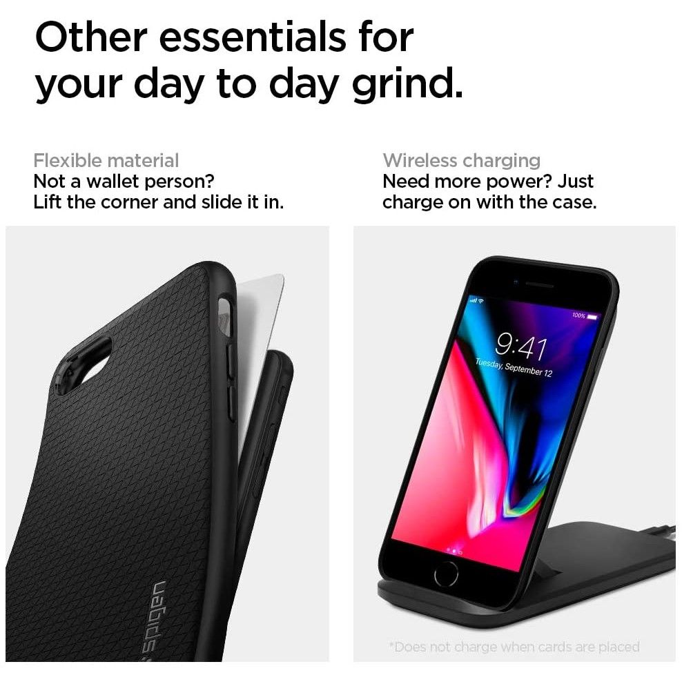 Hülle für Apple iPhone SE (2022) / SE (2020) / 8 / 7, Spigen, Liquid Air, Schwarz 042CS20511
