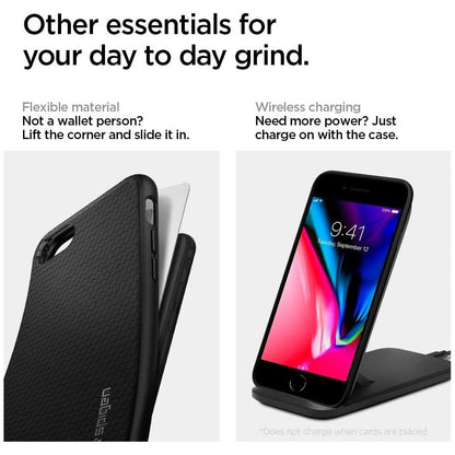 Hülle für Apple iPhone SE (2022) / SE (2020) / 8 / 7, Spigen, Liquid Air, Schwarz 042CS20511