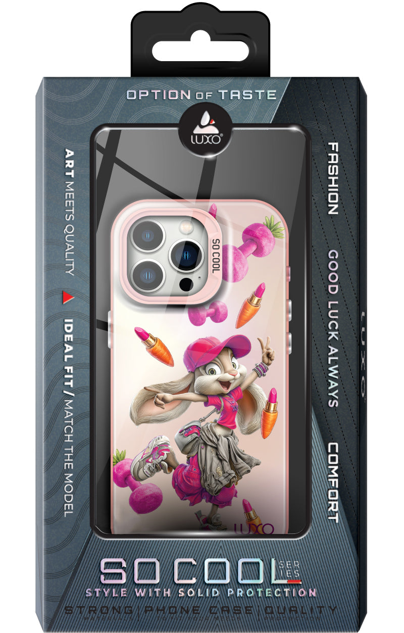 Hülle für Apple iPhone 15 Plus, LUXO So CooL, ArcadiA Rabbit, Mehrfarbig