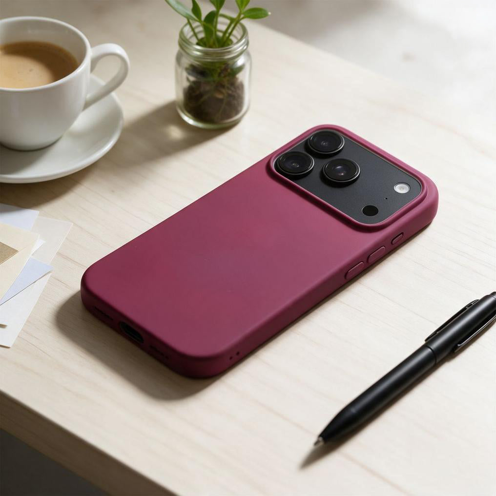Hülle für Apple iPhone 18 Pro Max / 17 Pro Max, OEM, Silikon, Weinrot