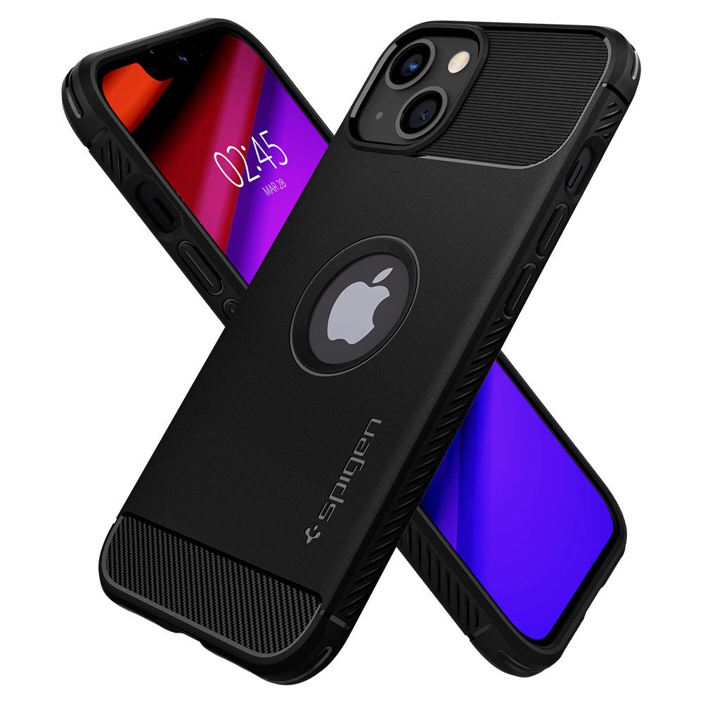 Hülle für Apple iPhone 13, Spigen, Rugged Armor, Schwarz ACS03518
