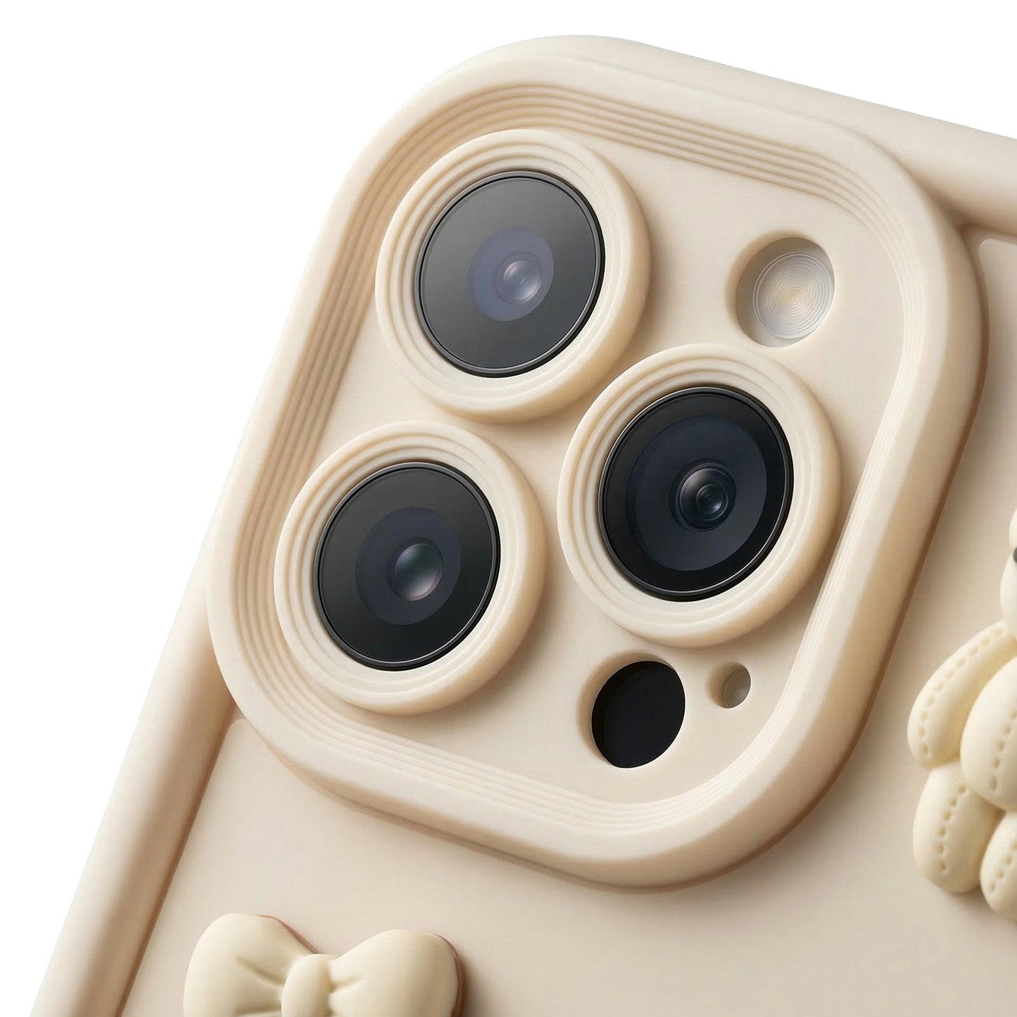 Hülle für Apple iPhone 13, OEM, Ultra Trendy 3D Bear, Beige