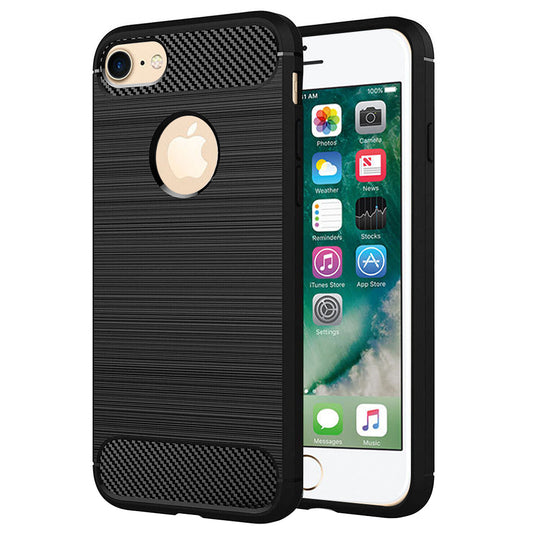 Hülle für Apple iPhone 8 / 7, Techsuit, Carbon, Schwarz