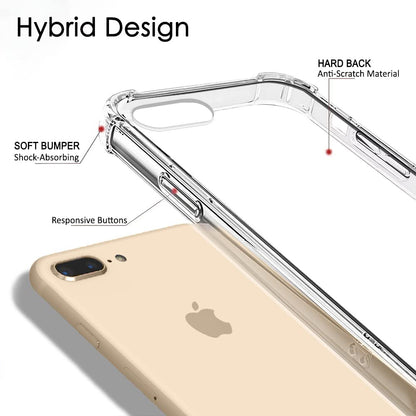 Hülle für Apple iPhone 8 Plus / 7 Plus, Techsuit, stoßfest klar, transparent