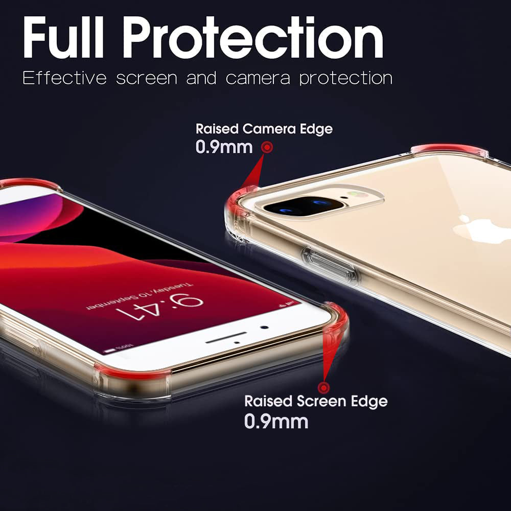 Hülle für Apple iPhone 8 Plus / 7 Plus, Techsuit, stoßfest klar, transparent