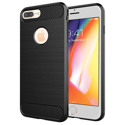 Hülle für Apple iPhone 8 Plus, Techsuit, Carbon, Schwarz