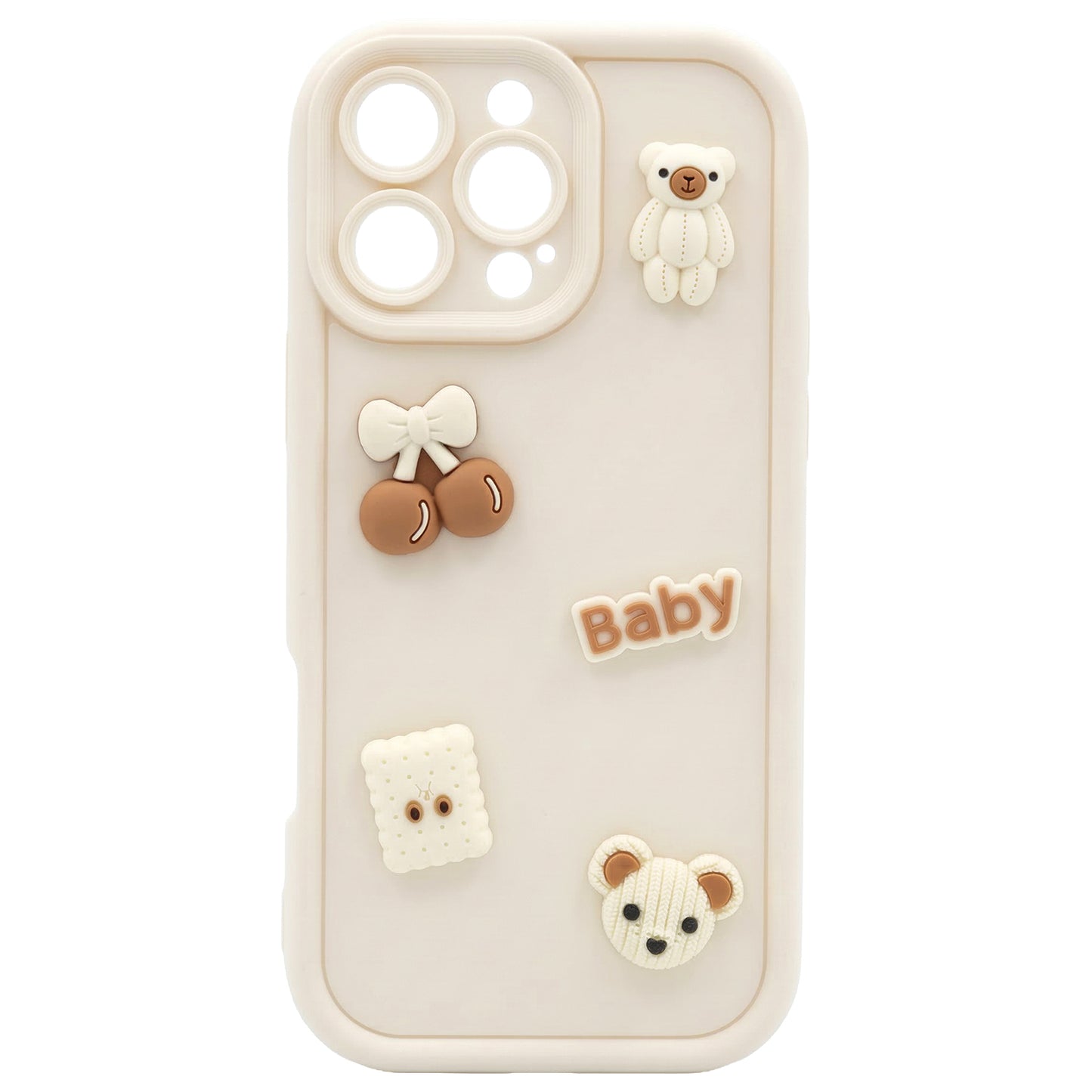 Hülle für Apple iPhone 13, OEM, Ultra Trendy 3D Bear, Beige