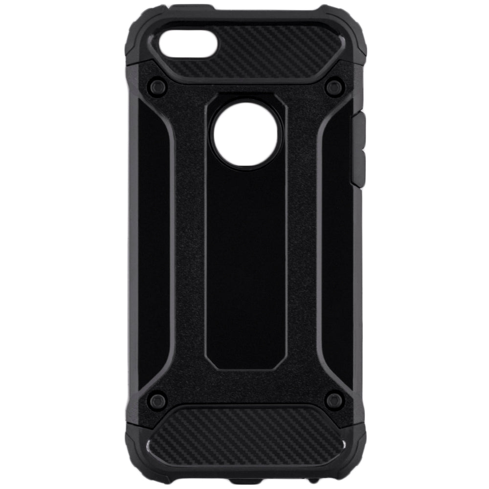 Hülle für Apple iPhone SE (2016) / 5 / 5s, Techsuit, Hybrid Armor, Schwarz