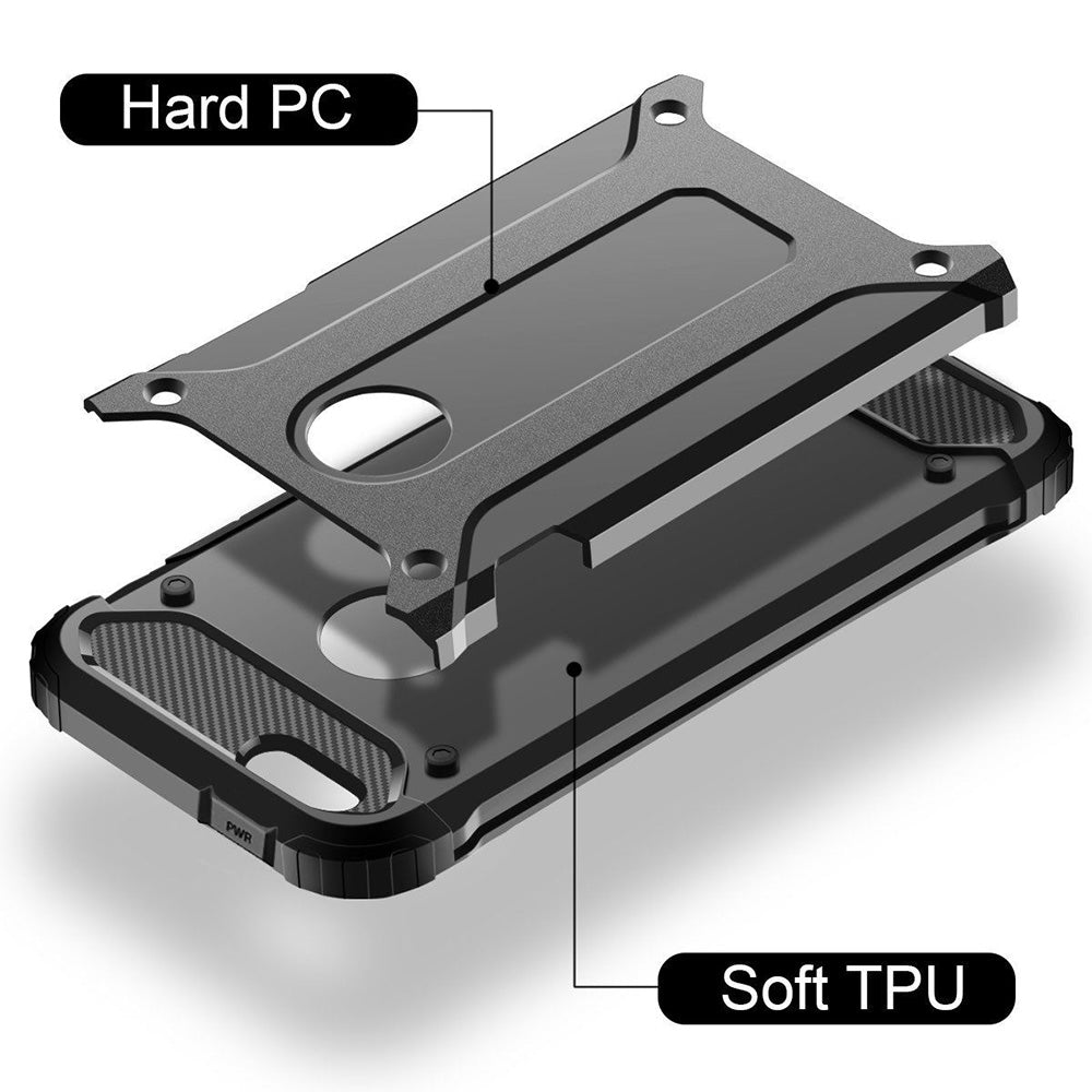 Hülle für Apple iPhone SE (2016) / 5 / 5s, Techsuit, Hybrid Armor, Schwarz
