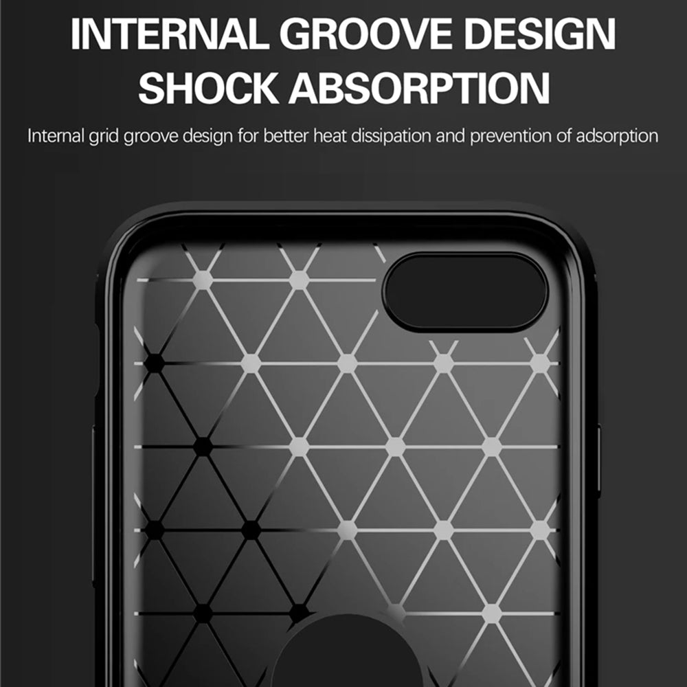 Hülle für Apple iPhone SE (2022) / SE (2020), Techsuit, Carbon, Schwarz