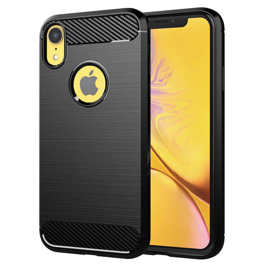 Hülle für Apple iPhone XR, Techsuit, Carbon, Schwarz