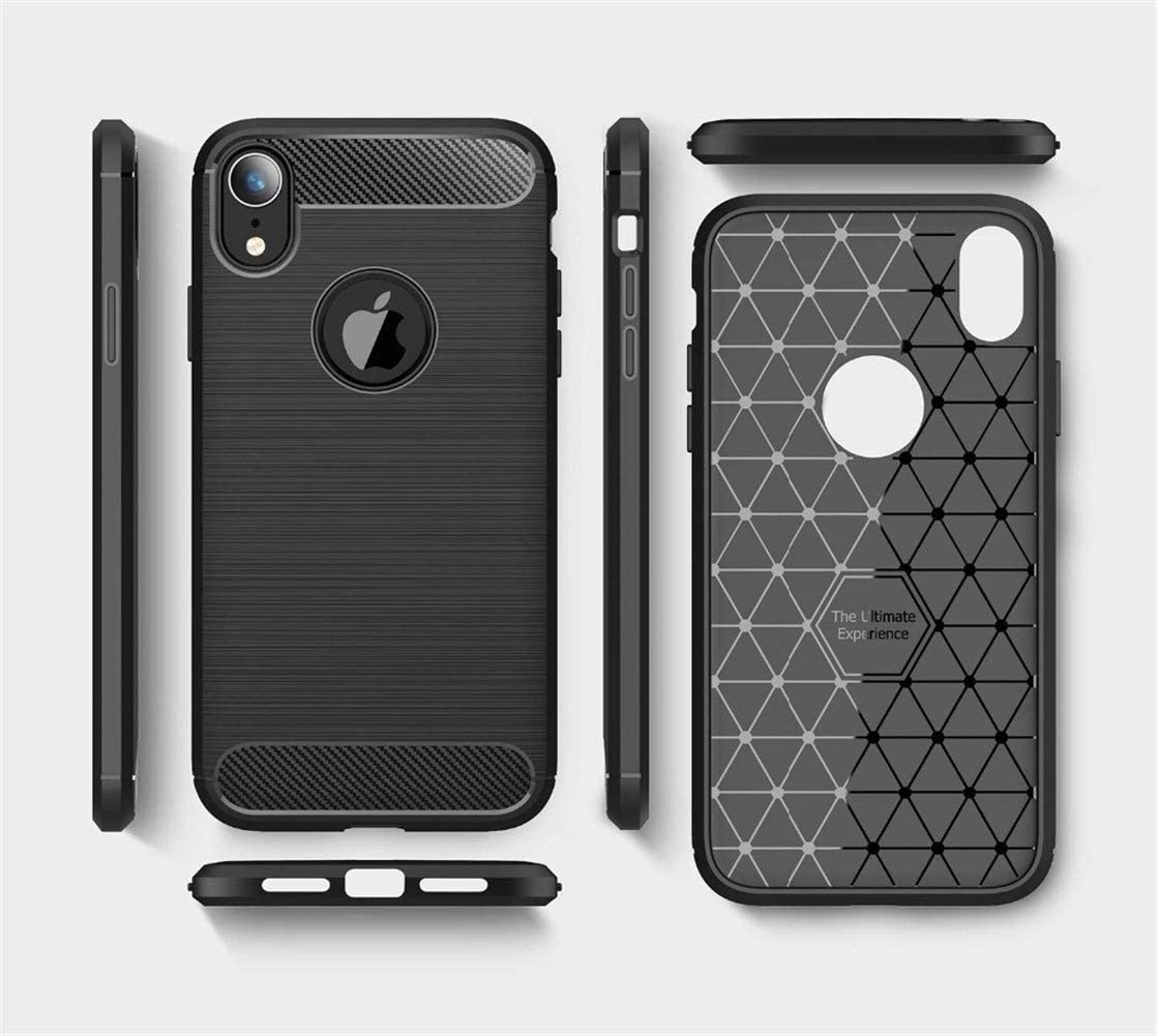 Hülle für Apple iPhone XR, Techsuit, Carbon, Schwarz