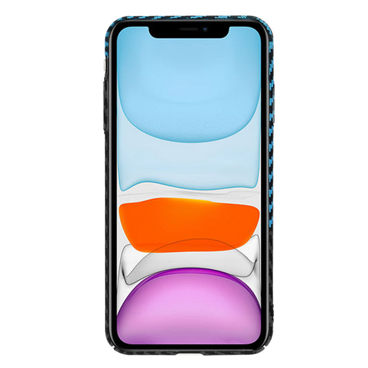 Hülle für Apple iPhone XR, Techsuit, Carbonite FiberShell, Schwarz Blau