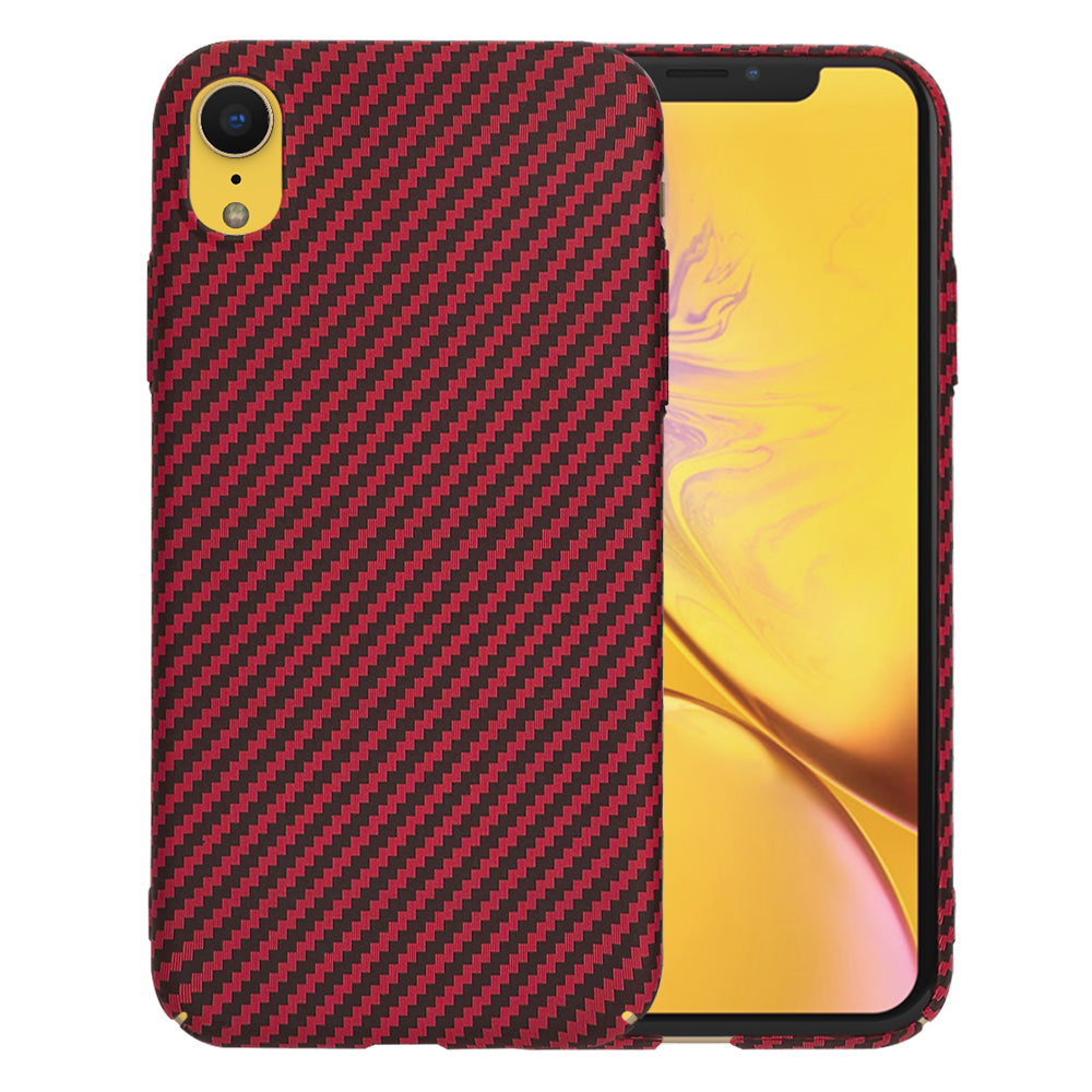 Hülle für Apple iPhone XR, Techsuit, Carbonite FiberShell, Rot