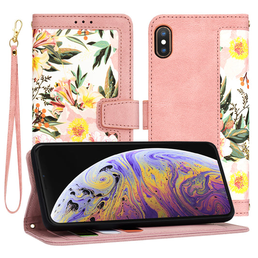 Hülle für Apple iPhone XS Max, Techsuit, FlipCraft, Rosa