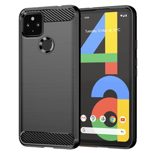 Hülle für Google Pixel 4a 5G, Techsuit, Carbon, Schwarz