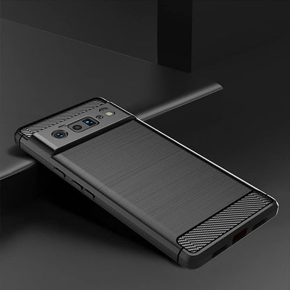 Hülle für Google Pixel 6 Pro, Techsuit, Carbon, Schwarz