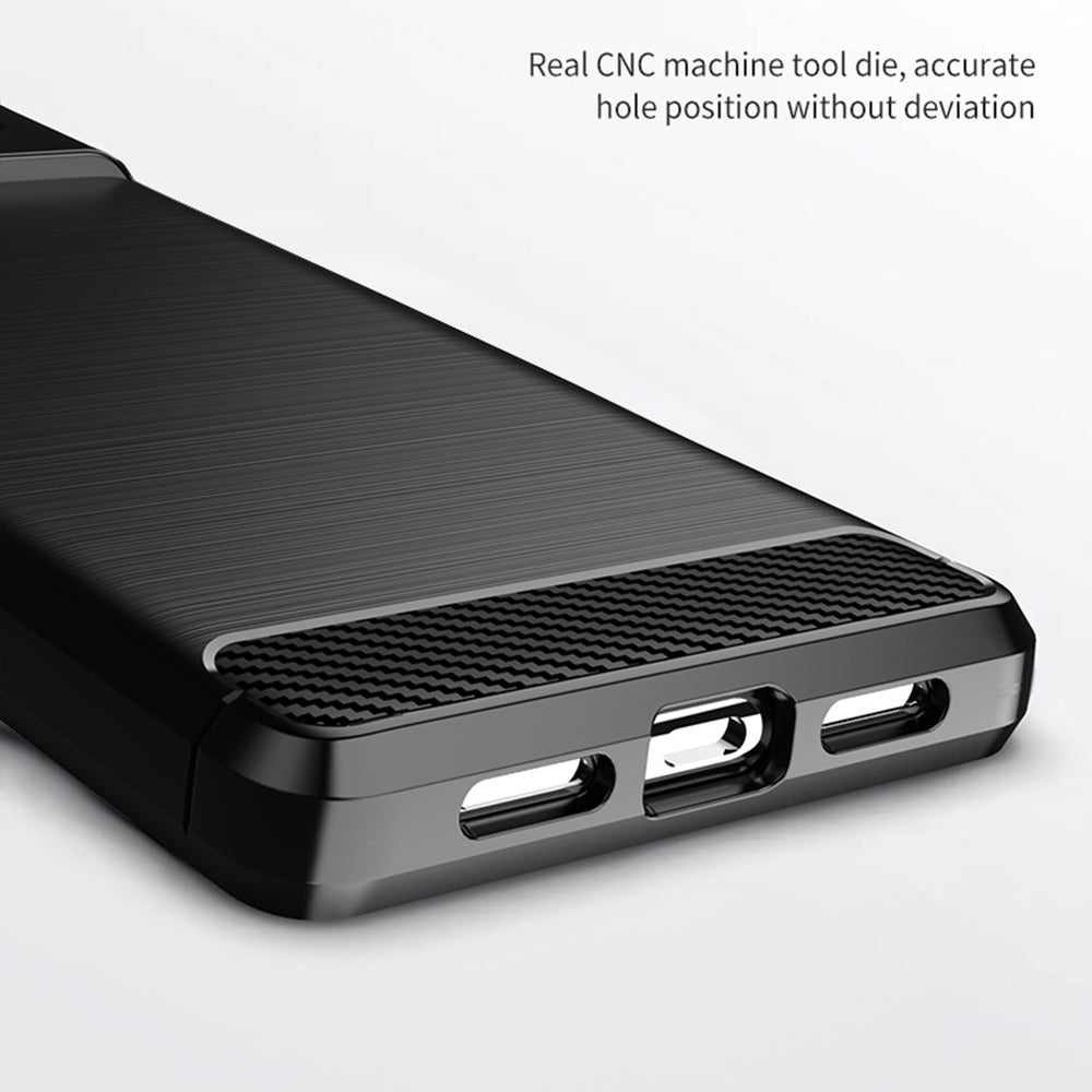 Hülle für Google Pixel 6, Techsuit, Carbon, Schwarz
