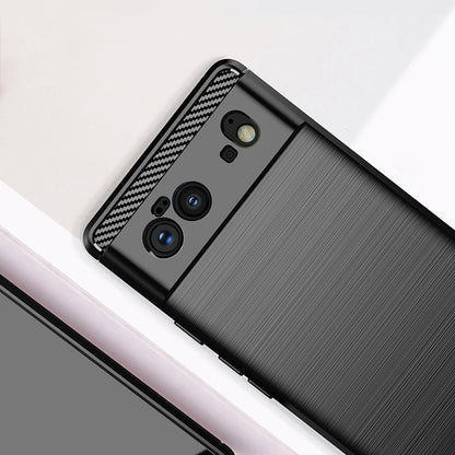 Hülle für Google Pixel 6, Techsuit, Carbon, Schwarz