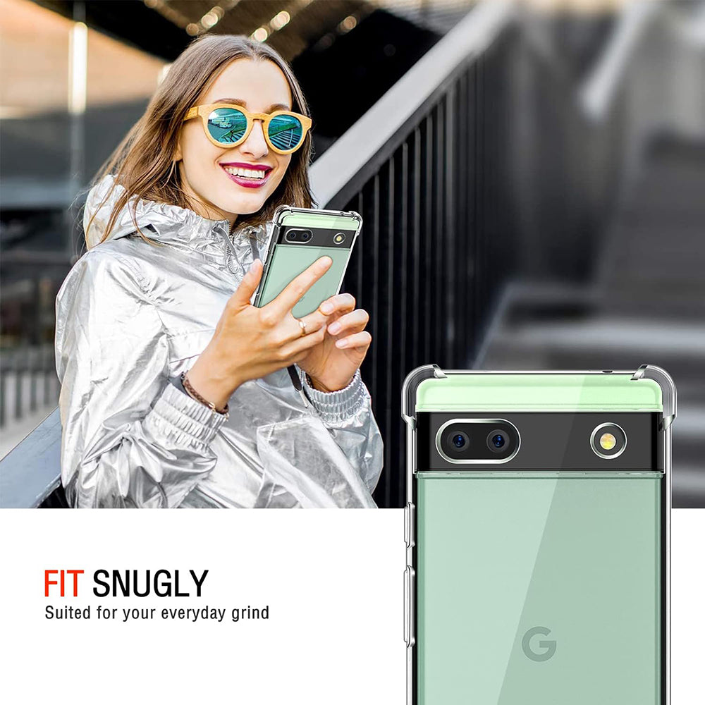 Hülle für Google Pixel 6a, Techsuit, stoßfest klar, transparent