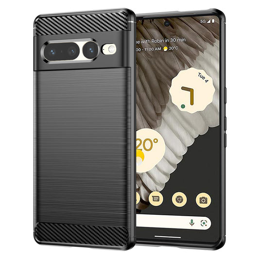 Hülle für Google Pixel 7 Pro, Techsuit, Carbon, Schwarz