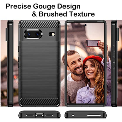 Hülle für Google Pixel 7, Techsuit, Carbon, Schwarz