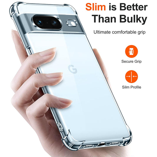 Hülle für Google Pixel 8a, Techsuit, stoßfest klar, transparent