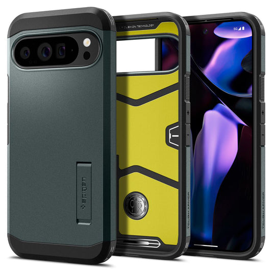 Hülle für Google Pixel 9 Pro XL, Spigen, Tough Armor, Grün