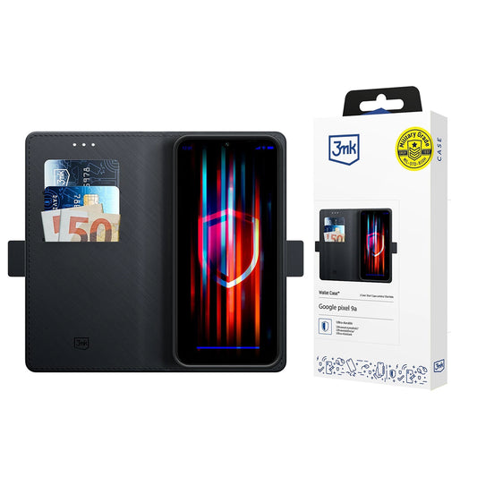 Hülle für Google Pixel 9a, 3MK, Wallet, Schwarz