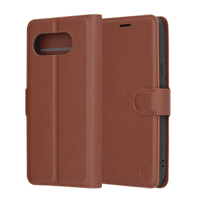 Hülle für Google Pixel 9a, Techsuit, Leather Folio, Braun