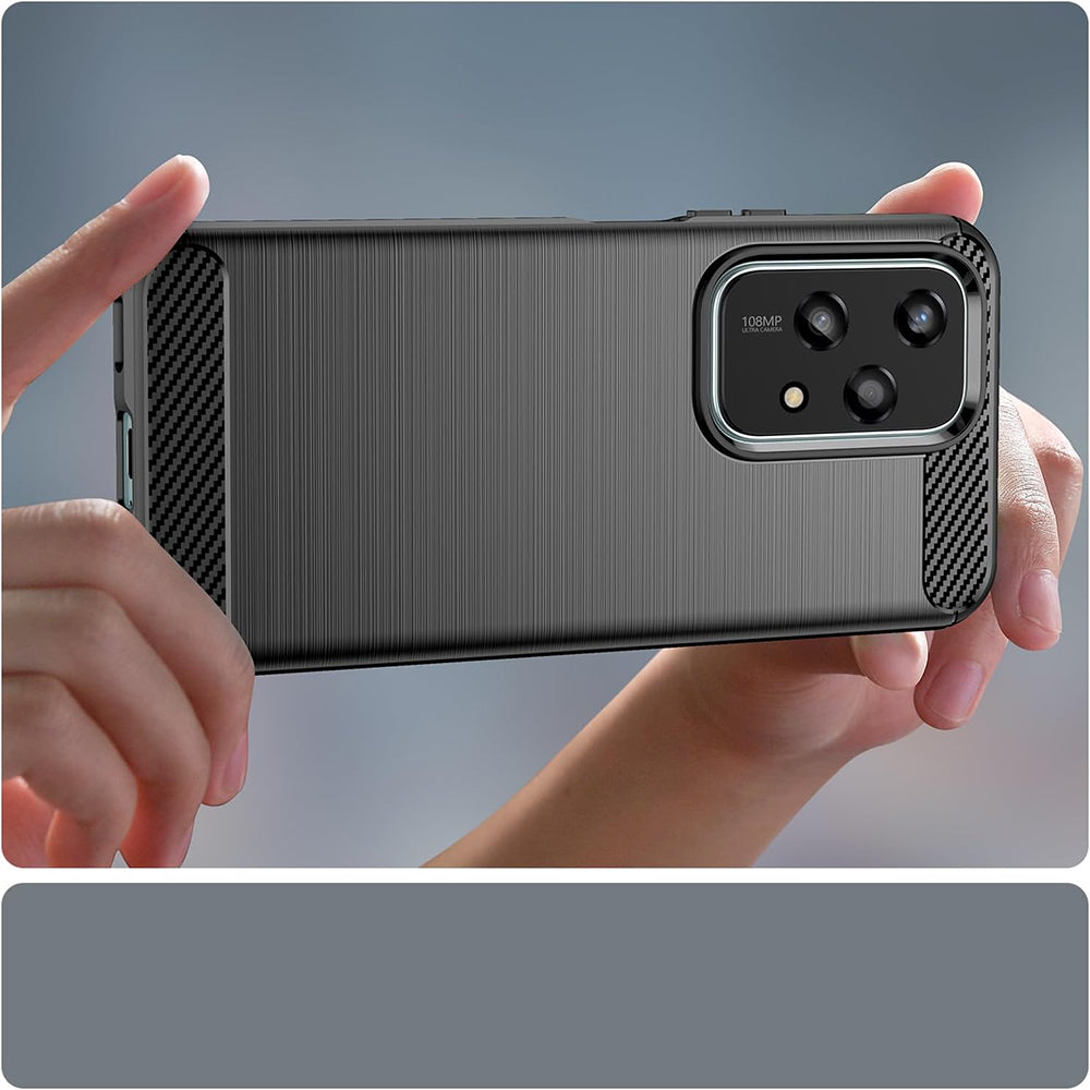Hülle für Honor 200 Lite, Techsuit, Carbon, Schwarz