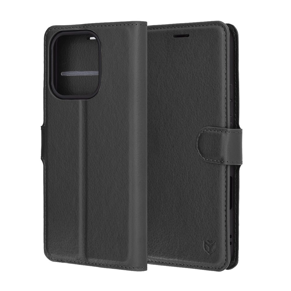 Hülle für Honor 400 Lite, Techsuit, Leder-Folio, Schwarz