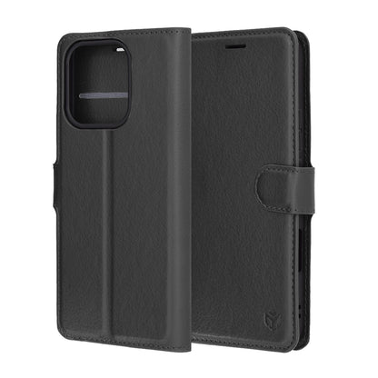 Hülle für Honor 400 Lite, Techsuit, Leder-Folio, Schwarz