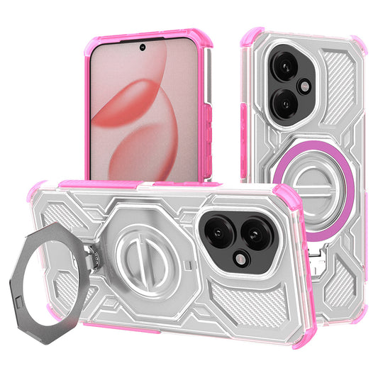 Hülle für Honor 400, Techsuit, Carbon Shield Pro, Rosa