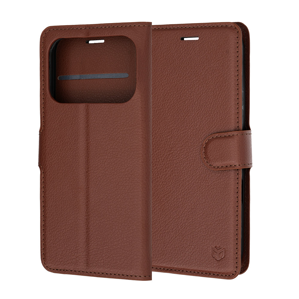 Hülle für Honor 600 Pro / 600, Techsuit, Leder-Folio, Braun