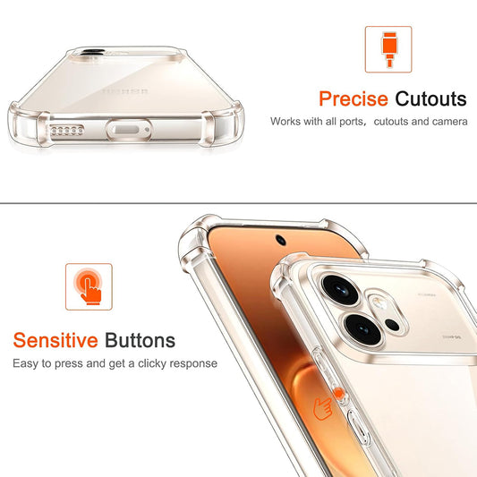 Hülle für Honor 600 Pro, Techsuit, Shockproof Clear, Transparent