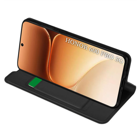 Hülle für Honor 600 Smart, Techsuit, Magskin Book Long Blitz Cutout, Schwarz