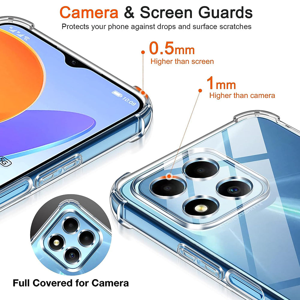 Hülle für Honor 70 Lite / X6 / X8 5G, Techsuit, stoßfest klar, transparent