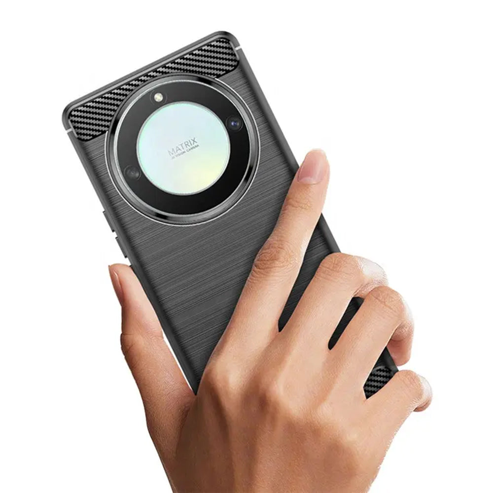 Hülle für Honor Magic6 Lite, Techsuit, Carbon, Schwarz
