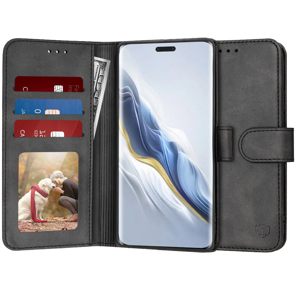 Hülle für Honor Magic6 Pro, Techsuit, Diary Book, Schwarz
