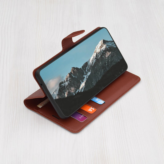 Hülle für Honor Magic7 Pro, Techsuit, Leder-Folio, Braun